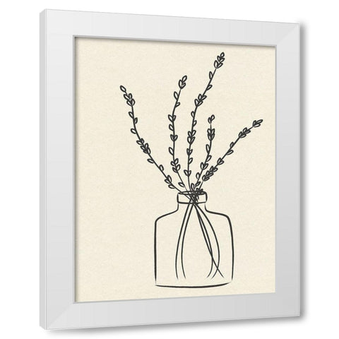 Flowers in Vase II White Modern Wood Framed Art Print by JJ Design House