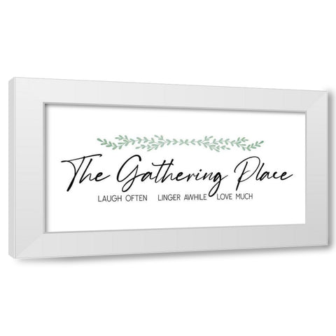 Gathering Place White Modern Wood Framed Art Print by JJ Design House