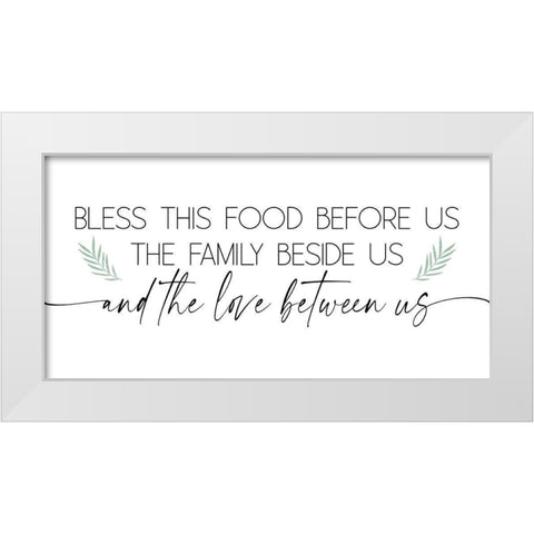 Bless This Family White Modern Wood Framed Art Print by JJ Design House