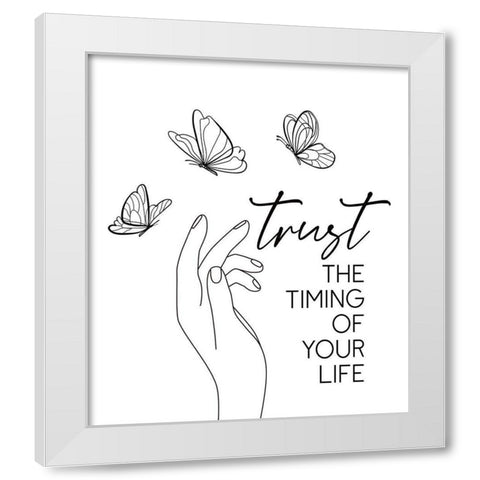 Trust White Modern Wood Framed Art Print by JJ Design House