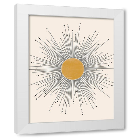 Midcentury Sun White Modern Wood Framed Art Print by JJ Design House