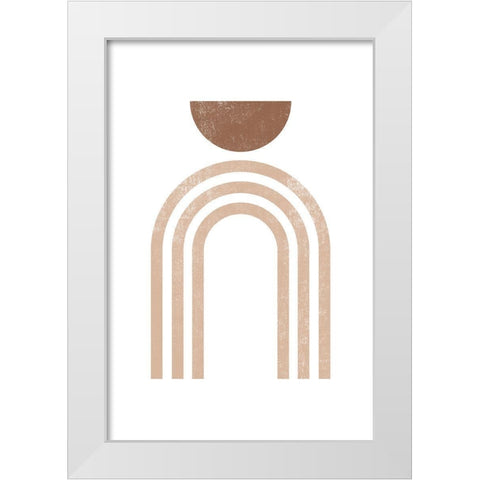 Geometric Rainbow White Modern Wood Framed Art Print by JJ Design House