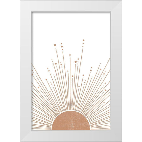 Sun Rays White Modern Wood Framed Art Print by JJ Design House