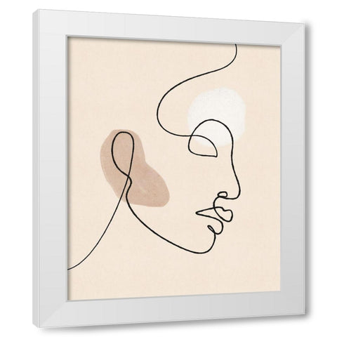 About Face White Modern Wood Framed Art Print by JJ Design House