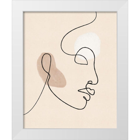 About Face White Modern Wood Framed Art Print by JJ Design House