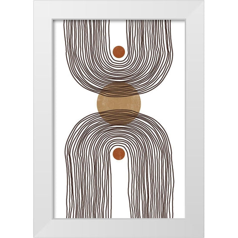 Rainbow Lines White Modern Wood Framed Art Print by JJ Design House
