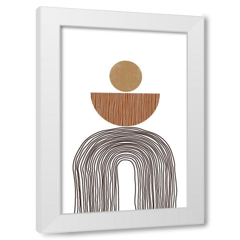 Rainbow Lines II White Modern Wood Framed Art Print by JJ Design House