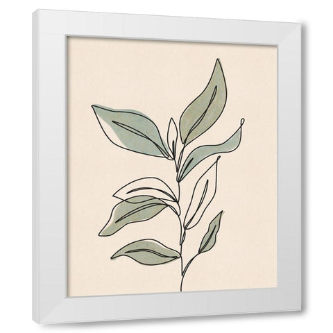 Leaflet White Modern Wood Framed Art Print by JJ Design House