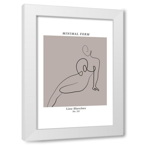 Figuratively III White Modern Wood Framed Art Print by JJ Design House