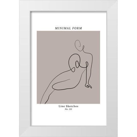 Figuratively III White Modern Wood Framed Art Print by JJ Design House