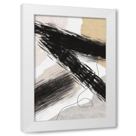 Abstract Lines II White Modern Wood Framed Art Print by JJ Design House