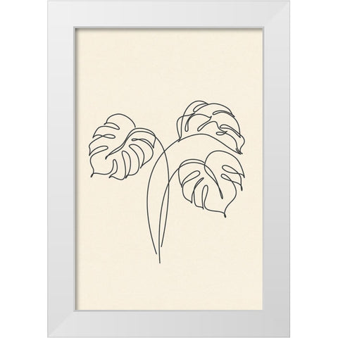 Leaf Line Art II White Modern Wood Framed Art Print by JJ Design House