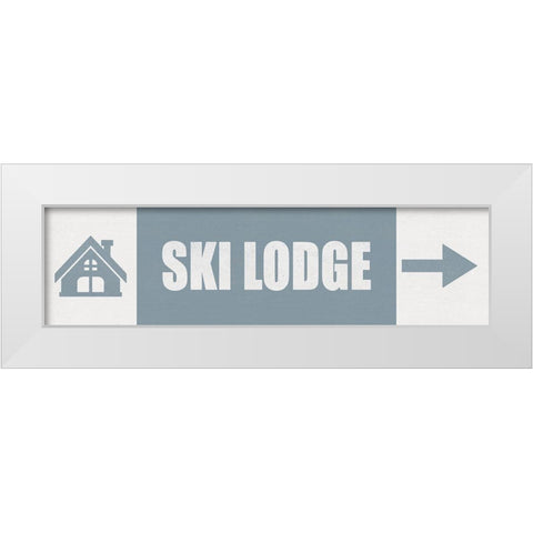 Ski Lodge White Modern Wood Framed Art Print by JJ Design House