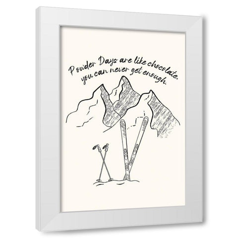 Powder Days White Modern Wood Framed Art Print by JJ Design House