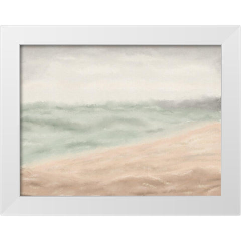Soft Mod Ocean White Modern Wood Framed Art Print by JJ Design House