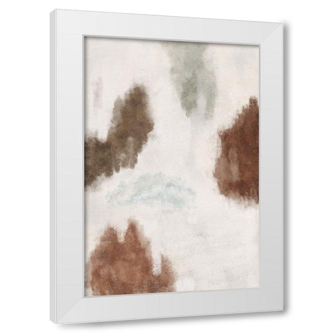 Neutral Warm Abstract White Modern Wood Framed Art Print by JJ Design House