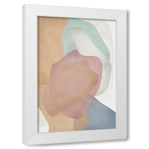 Soft Mods III White Modern Wood Framed Art Print by JJ Design House