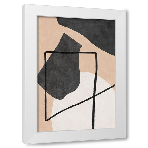 Shapes White Modern Wood Framed Art Print by JJ Design House