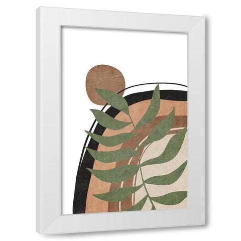 Abstract Rainbow White Modern Wood Framed Art Print by JJ Design