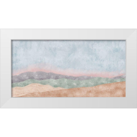 Horizontal Mountains White Modern Wood Framed Art Print by JJ Design