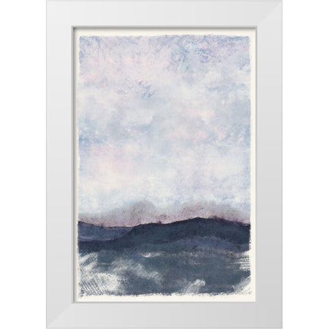 Blue Mountains White Modern Wood Framed Art Print by JJ Design