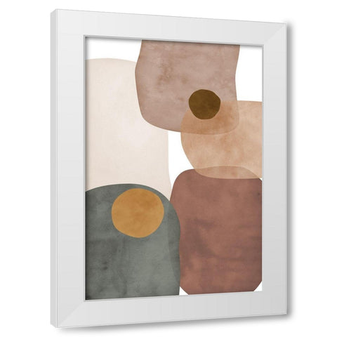 Earth Tones II White Modern Wood Framed Art Print by JJ Design