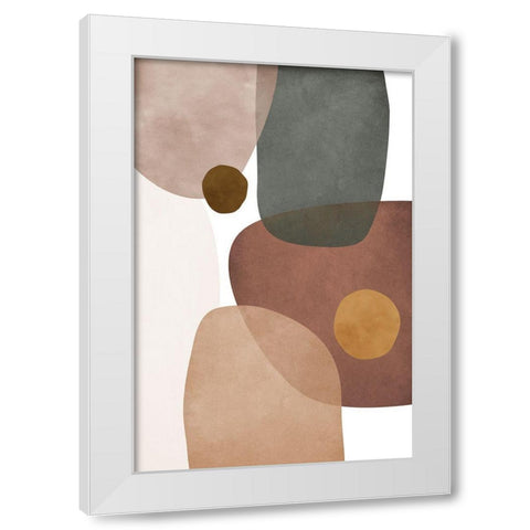 Earth Tones III White Modern Wood Framed Art Print by JJ Design