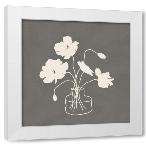 Gray Vase White Modern Wood Framed Art Print by JJ Design