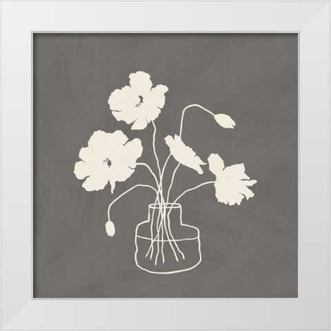 Gray Vase White Modern Wood Framed Art Print by JJ Design