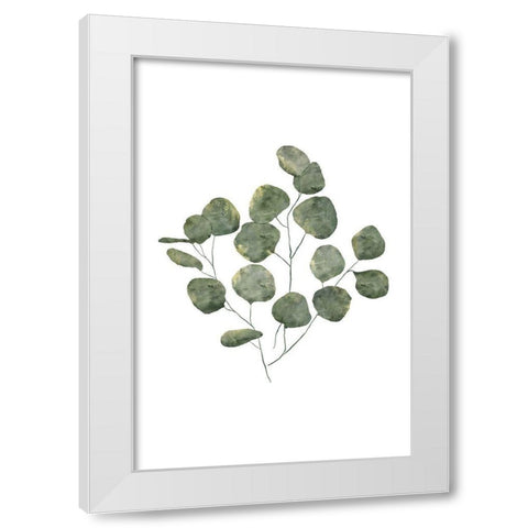 Eucalyptus Leaves White Modern Wood Framed Art Print by JJ Design