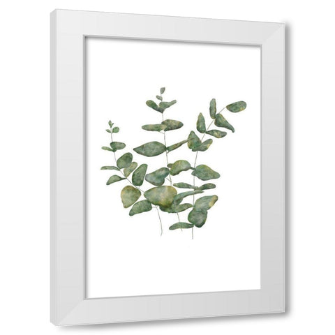 Eucalyptus Leaves II White Modern Wood Framed Art Print by JJ Design