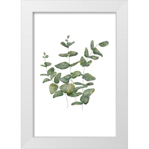Eucalyptus Leaves II White Modern Wood Framed Art Print by JJ Design