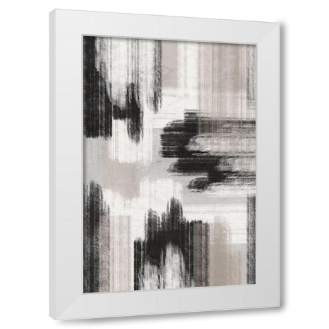 BW Abstract White Modern Wood Framed Art Print by JJ Design