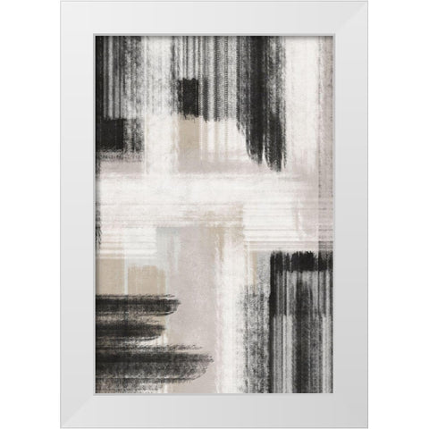 BW Abstract II White Modern Wood Framed Art Print by JJ Design