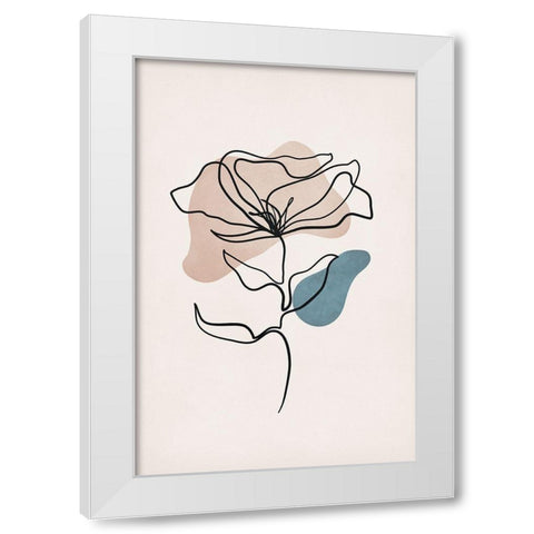 Boho in Bloom White Modern Wood Framed Art Print by JJ Design