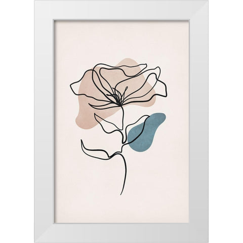 Boho in Bloom White Modern Wood Framed Art Print by JJ Design