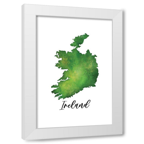 Ireland White Modern Wood Framed Art Print by JJ Design