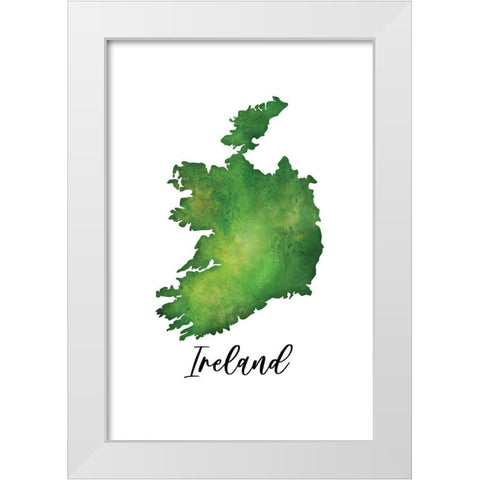 Ireland White Modern Wood Framed Art Print by JJ Design