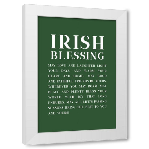 Irish Blessing White Modern Wood Framed Art Print by JJ Design