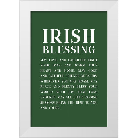 Irish Blessing White Modern Wood Framed Art Print by JJ Design