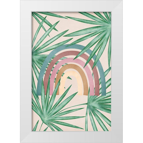 Rainbow White Modern Wood Framed Art Print by JJ Design