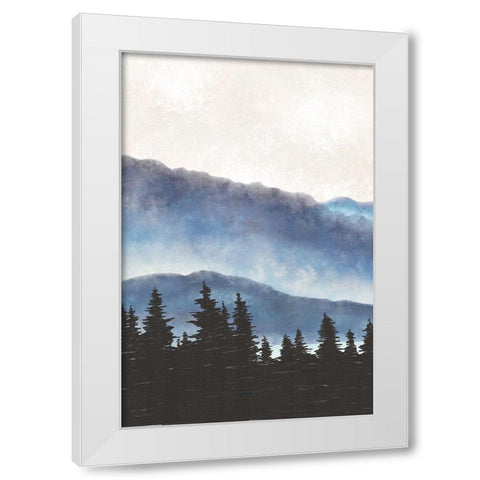 Blue Landscape I White Modern Wood Framed Art Print by JJ Design