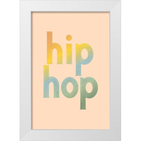 Hip Hop White Modern Wood Framed Art Print by JJ Design