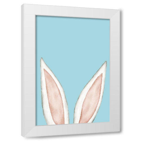 Bunny Ears White Modern Wood Framed Art Print by JJ Design