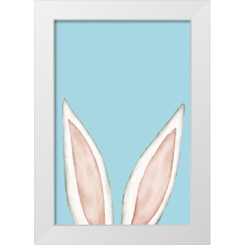 Bunny Ears White Modern Wood Framed Art Print by JJ Design