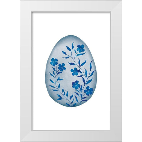 Blue Egg White Modern Wood Framed Art Print by JJ Design