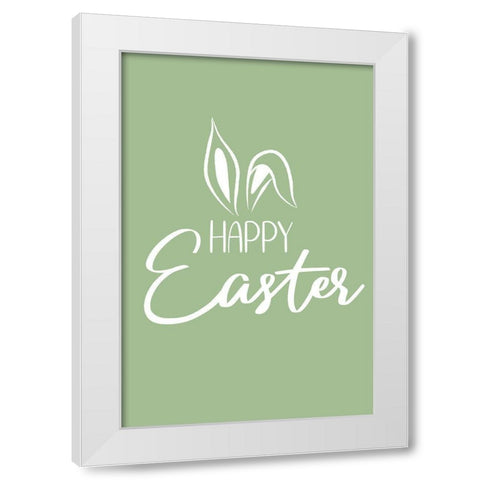 Happy Easter White Modern Wood Framed Art Print by JJ Design