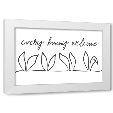 Every Bunny White Modern Wood Framed Art Print by JJ Design