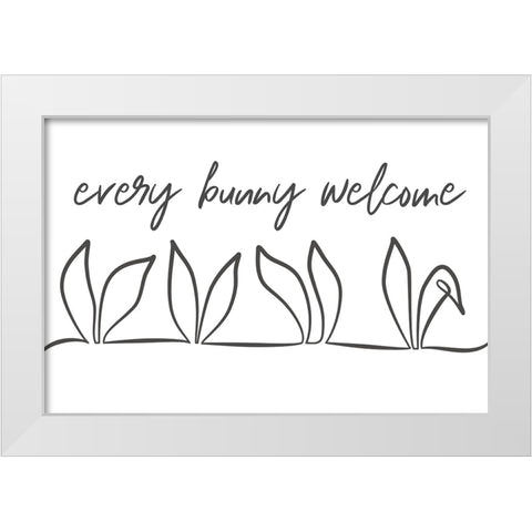 Every Bunny White Modern Wood Framed Art Print by JJ Design