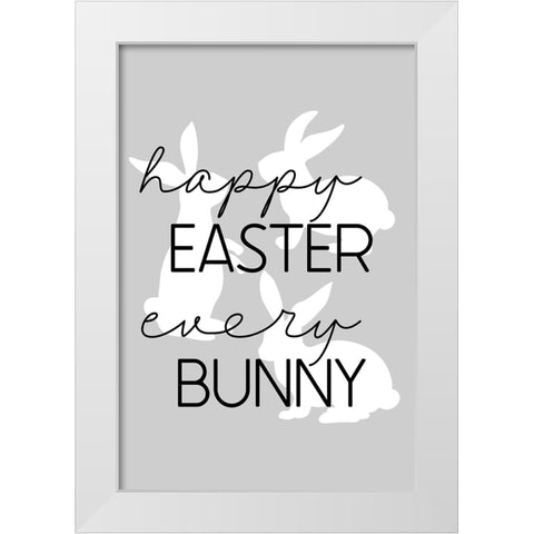 Happy Easter White Modern Wood Framed Art Print by JJ Design